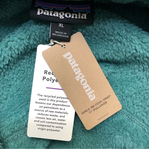 PATAGONIA Re-tool Snap-T Fleece Pullover Sweater in Regan Green – Girl's XL - Picture 11 of 15
